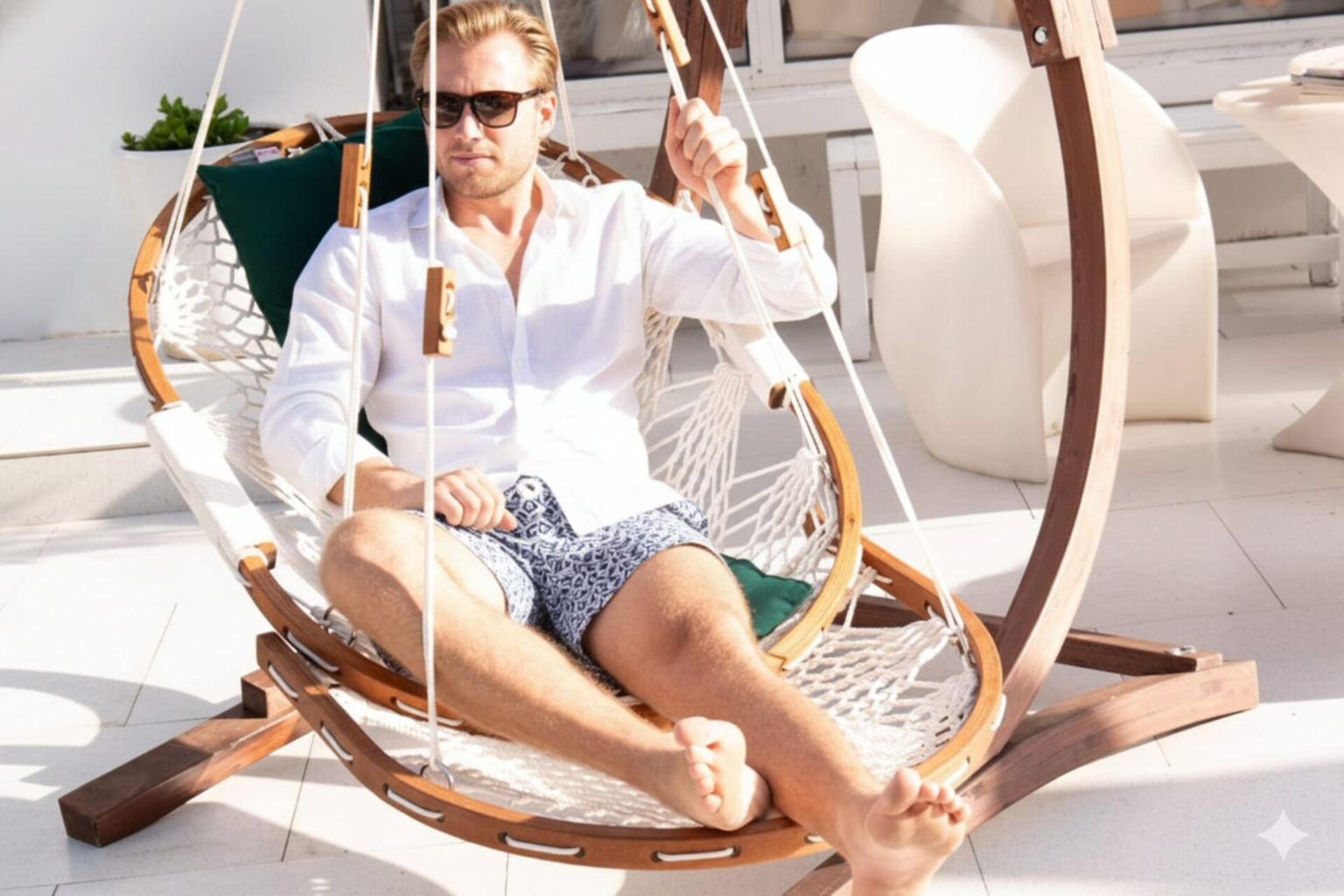 Summit Hammock Chair — 350 lb Solid Oak
